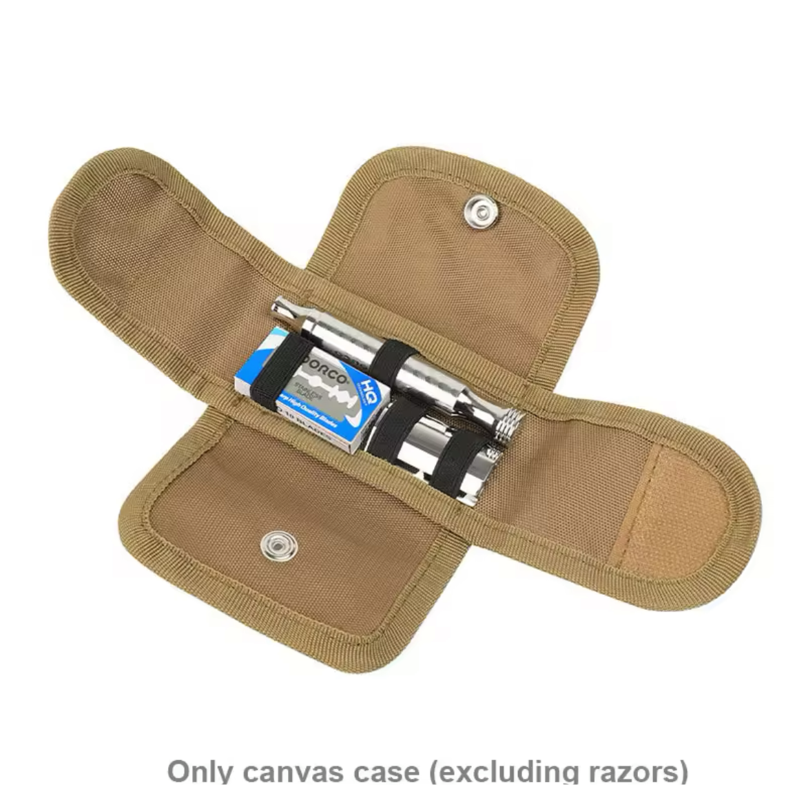 Safety Razor Travel Case with Pouches for Blades In Black