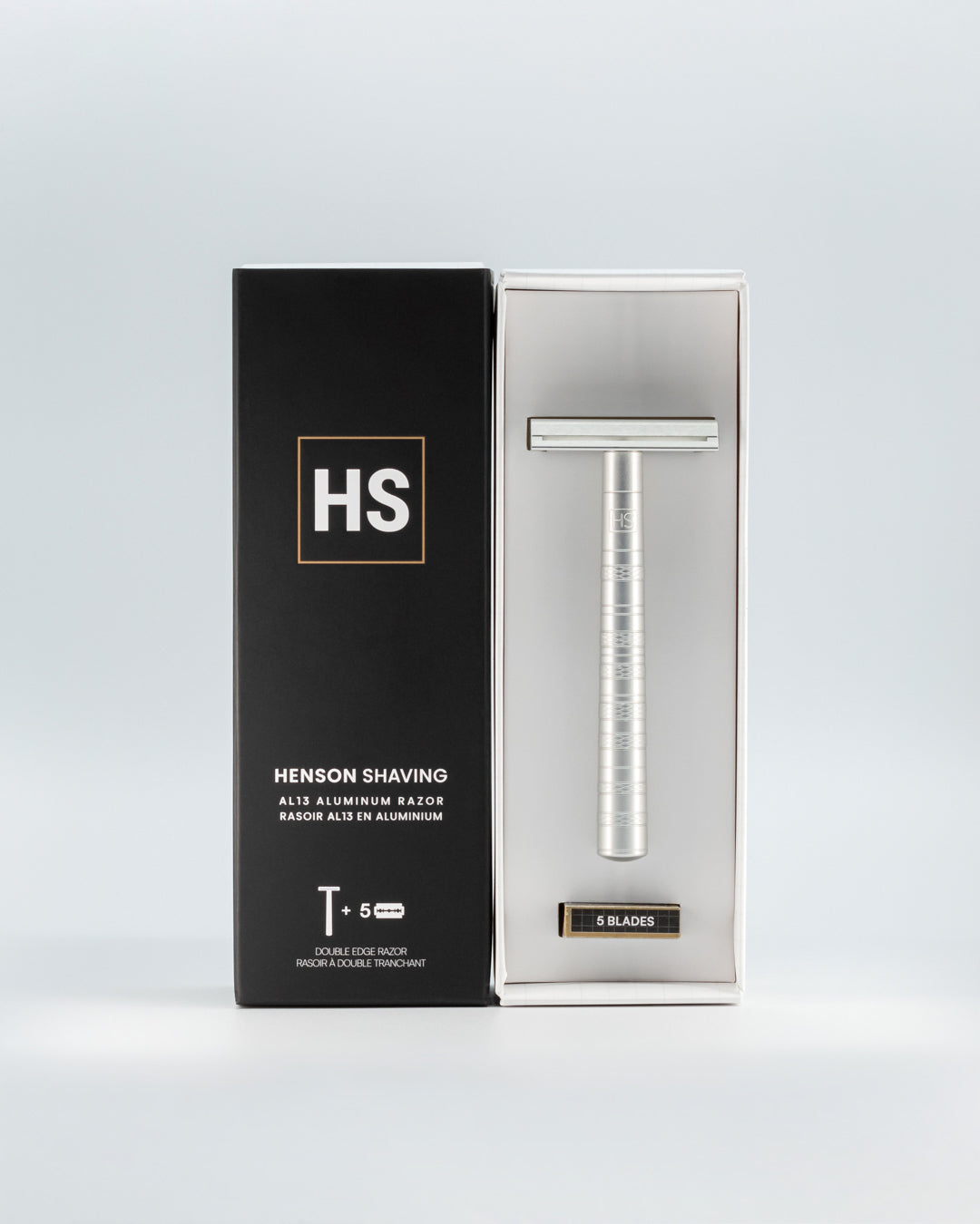 Henson Aggressive AL13 V2 - Double Edge Safety Razor - Grey