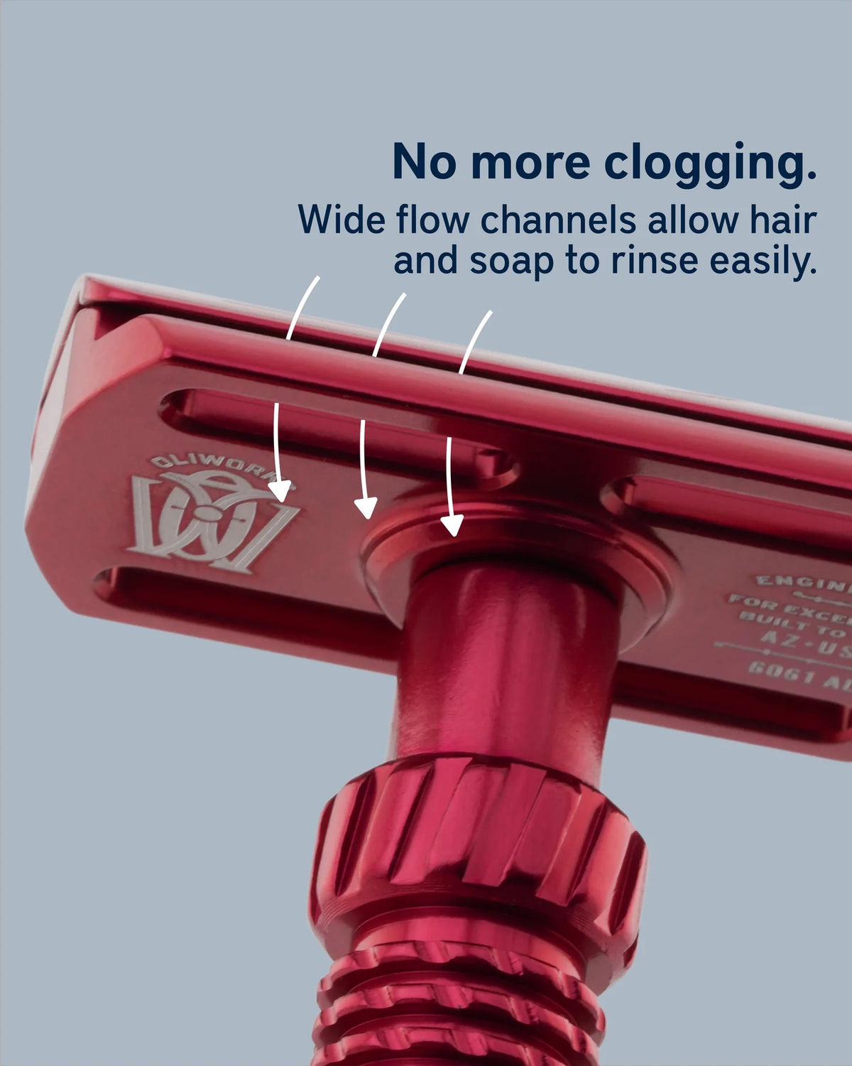 OliWorks M3TEORITE Aluminum Safety Razor – Blue
