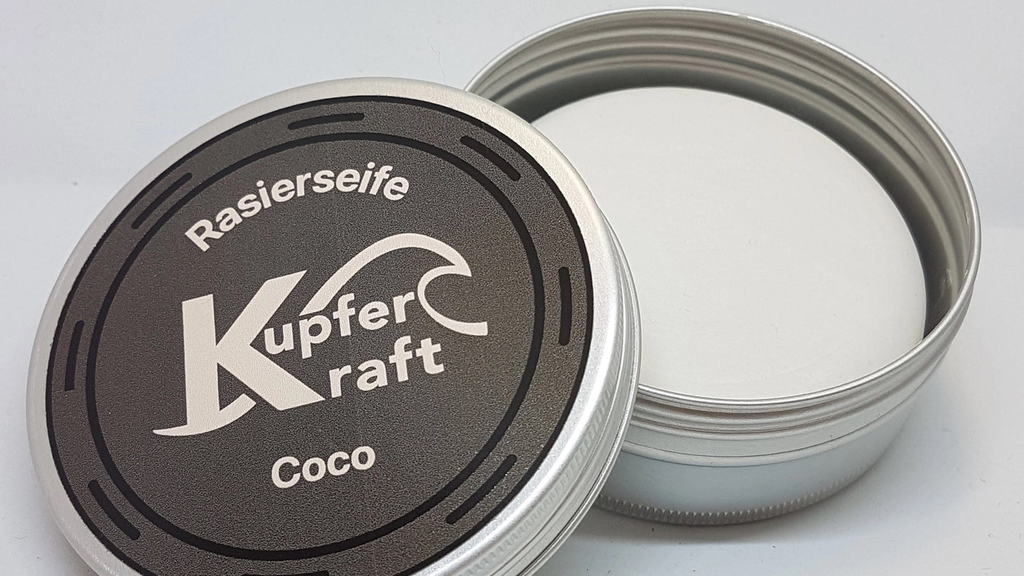 Kupfer Kraft Shaving Soap – Coco (in Aluminium Tin)