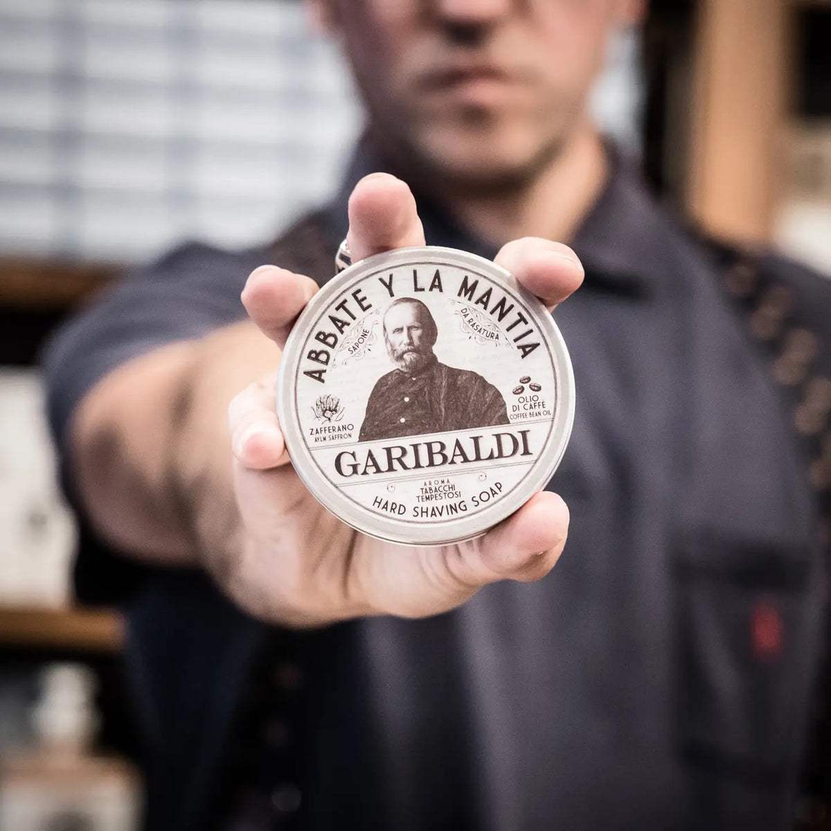 Abbate Y La Mantia Garibaldi Marine Tobacco Shaving Soap Saffron and Coffee