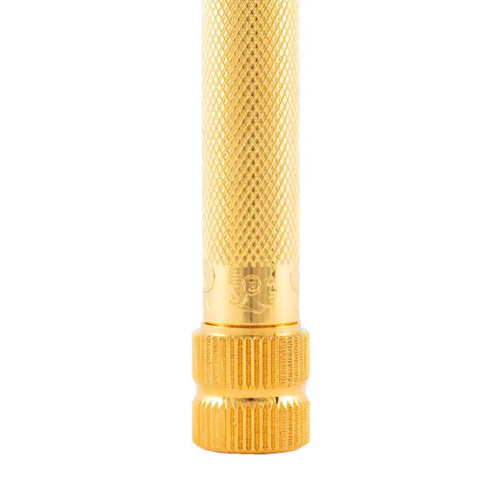 Merkur 34G Double Edge Safety Razor, Straight Cut, Extra Thick Handle, Gold-Plated