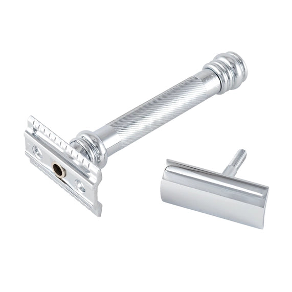 Merkur 38c Double Edge Safety Razor, Straight Cut, Extra Long Handle, Chrome