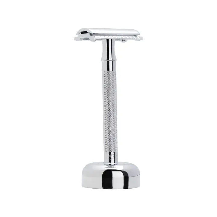 Merkur Razor Set: 23C Razor & 4005 Stand, Bright Chrome, 2pc