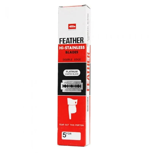 Feather Hi-Stainless double edge razor blades 1 pack of 5 blades