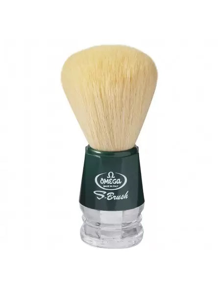 Omega Synthetic Fiber Green Handle Shaving Brush S10018V