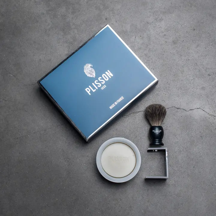 Plisson 1808 Genuine Essential Shaving Brush Initiation Set - Pearly Red