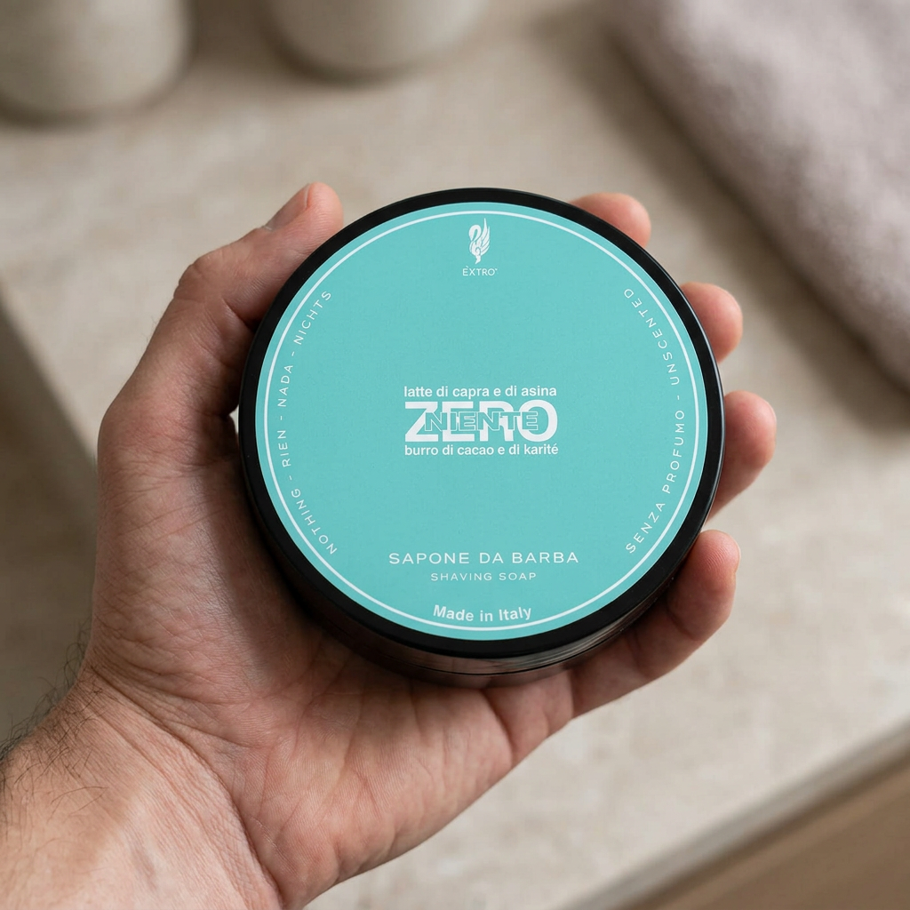 Extro Cosmesi Zero held in a man's hand