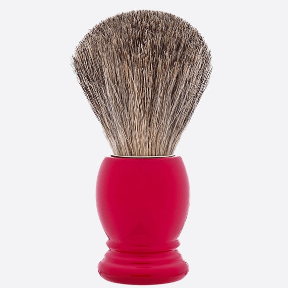 Plisson 1808 Russian Grey Essential Shaving Brush - Ferrari Red