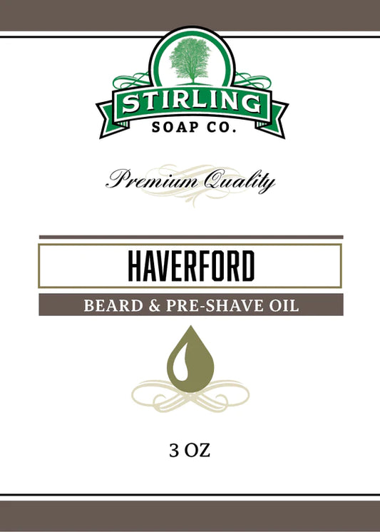 Stirling Haverford  Beard & Pre-Shave Oil  3oz / 88ml