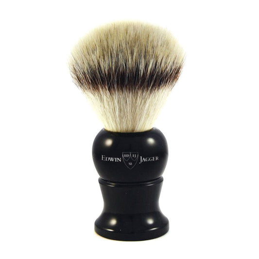 Edwin Jagger Synthetic Shaving Brush (Ebony) - Shaving Time
