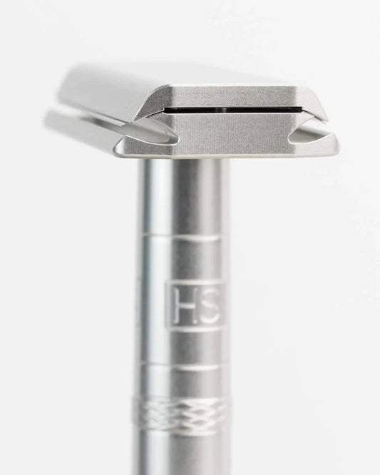 Henson Medium AL13 V2 - Double Edge Safety Razor - Aircraft Silver - Shaving Time