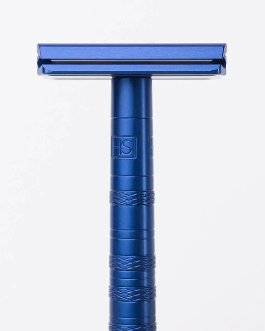 Henson Medium AL13 V2 - Double Edge Safety Razor - Steel Blue - Shaving Time