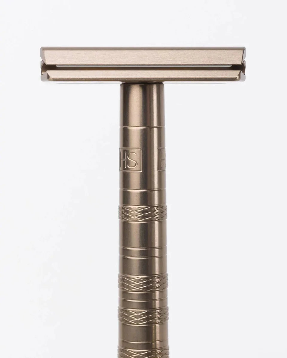 Henson Medium AL13 V2 - Double Edge Safety Razor - Tan ( Bronze) - Shaving Time