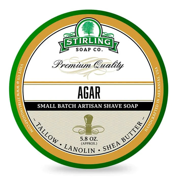 Stirling Agar Shaving Soap 170ml (5.8oz) - Shaving Time