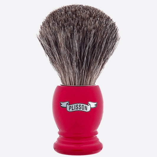 Plisson 1808 Russian Grey Essential Shaving Brush - Ferrari Red
