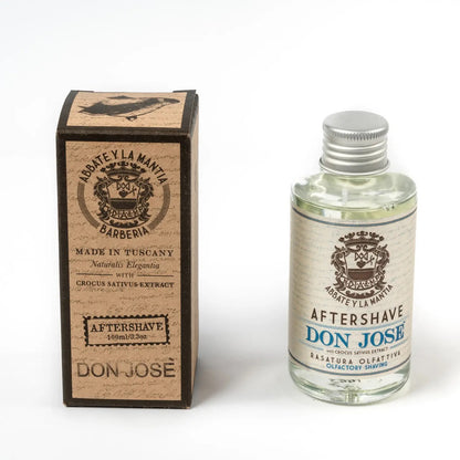 Don Jose aftershave bottle and packaging on a white background