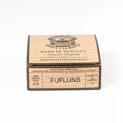 Box of Fufluns soap from Abate Fule in Tuscany on a white background