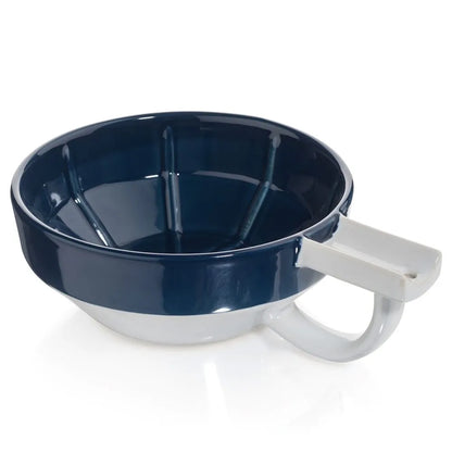 Fine porcelain shaving lather bowl blue and white