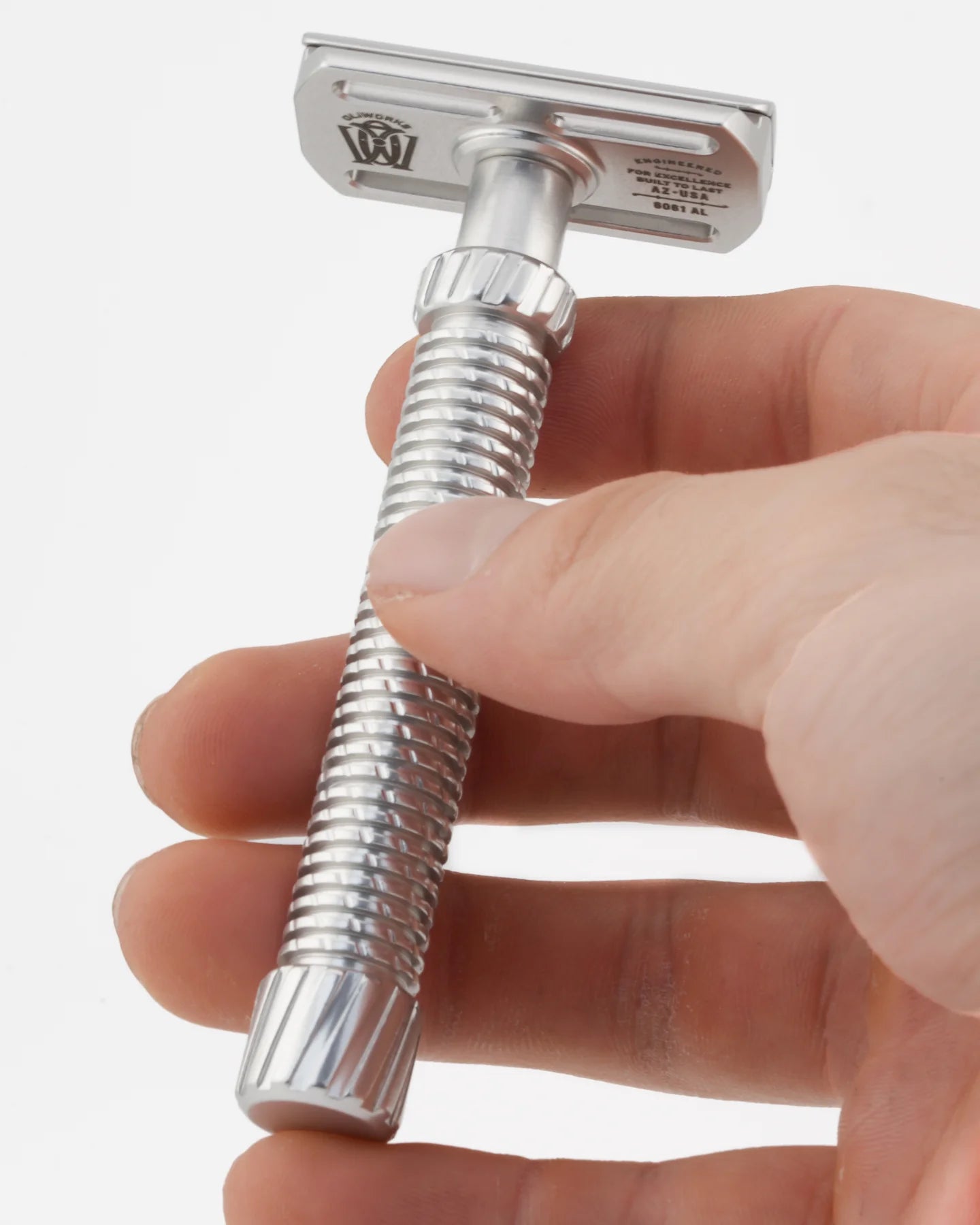 OliWorks M3TEORITE Aluminum Safety Razor silver