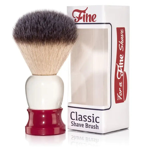 Fine Accoutrements Classic Shaving Brush -Red And White