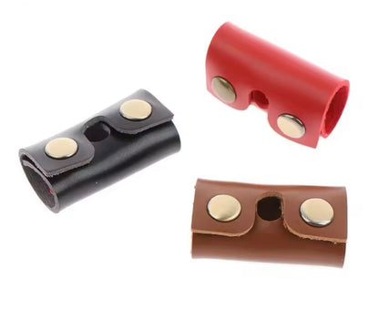 Leather Safety Razor Head Cover In Black
