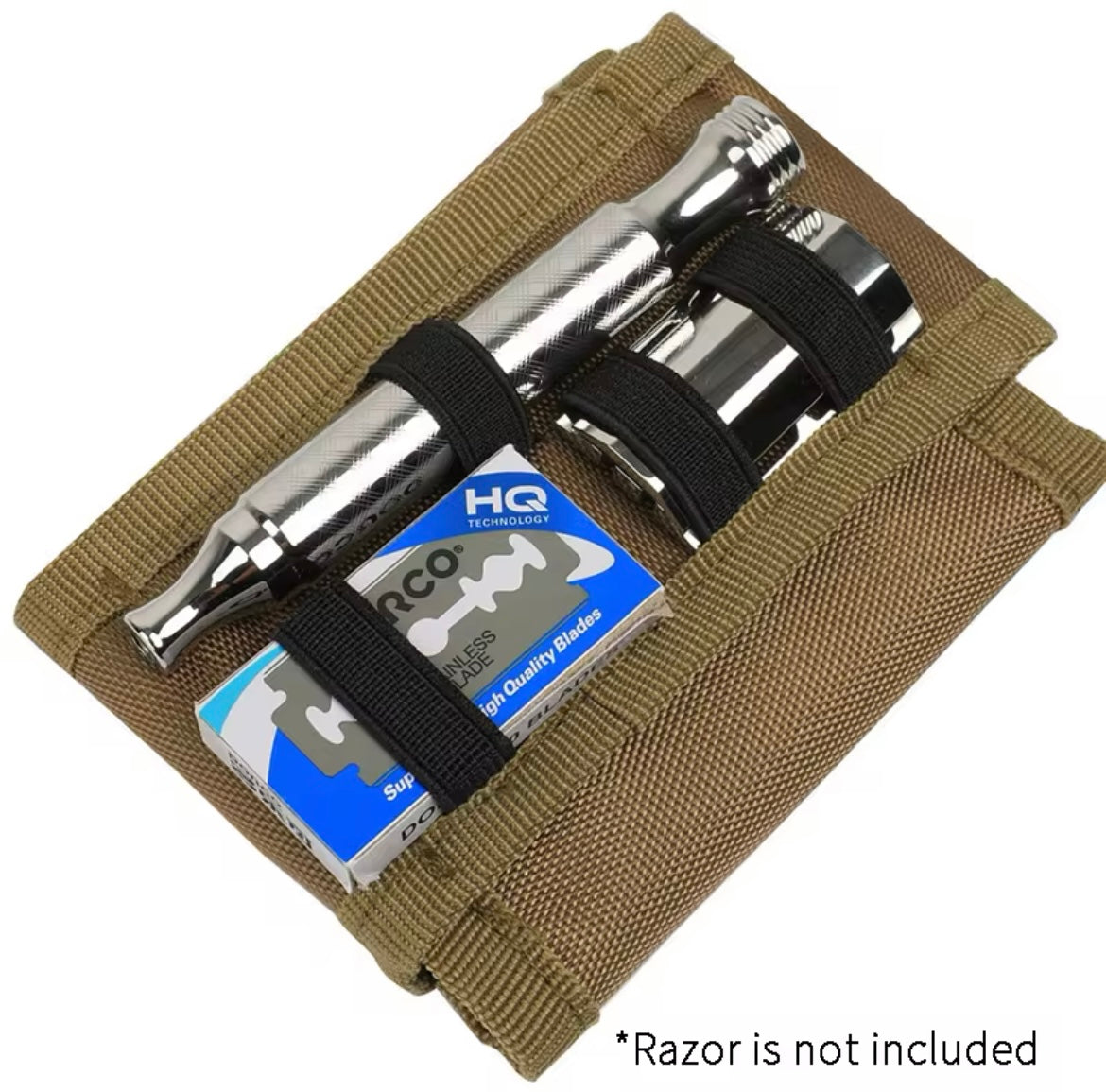 Safety Razor Travel Case with Pouches for Blades in black