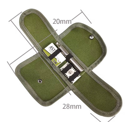 Safety Razor Travel Case with Pouches for Blades In Green