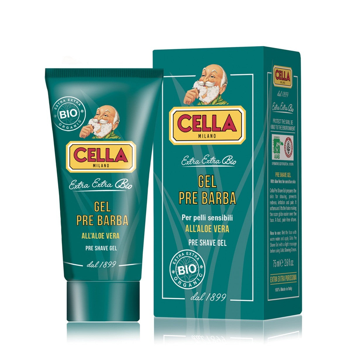 Cella Milano pre shave gel organic 75ml