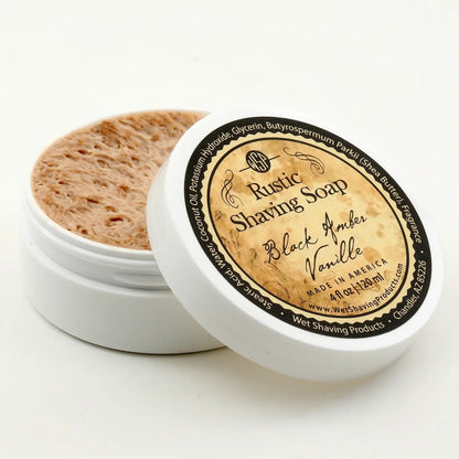 Wet Shaving Products Rustic Shaving Soap - Black Amber Vaniller