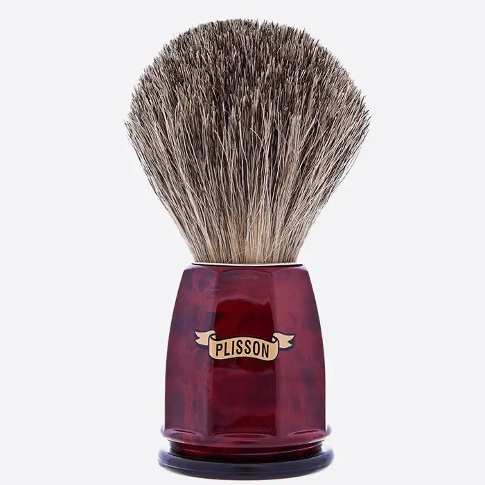 Plisson 1808 Black Russian Grey Facet Badger (Walnut Burl)