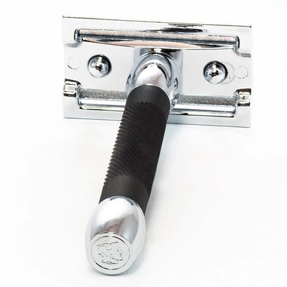 Merkur 30c Double Edge Safety Razor Straight Cut Chrome Black