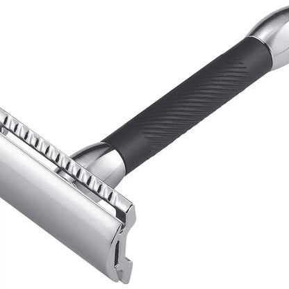 Merkur 30c Double Edge Safety Razor Straight Cut Chrome Black