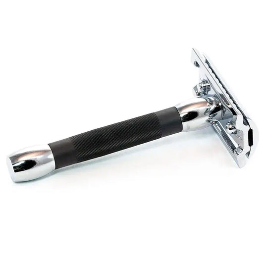 Merkur 30c Double Edge Safety Razor Straight Cut Chrome Black