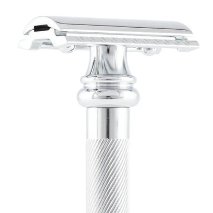 Merkur 38c Double Edge Safety Razor, Straight Cut, Extra Long Handle, Chrome
