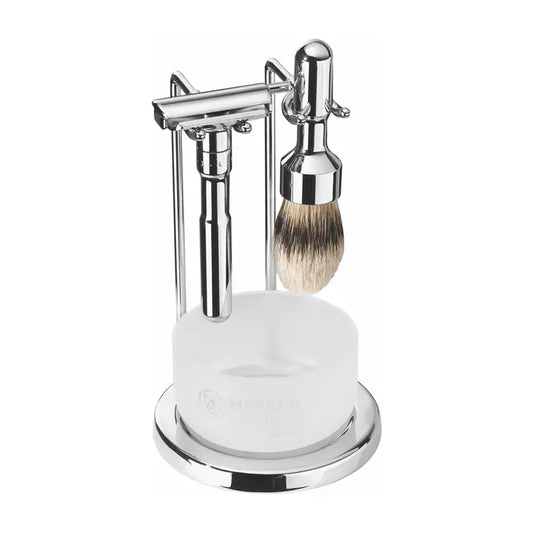 Merkur Stand For Razor, Brush and Soap Dish, Bright Chrome