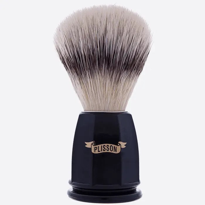 Plisson 1808 Black Faceted Black Faceted Fiber Shaving Brush high Mountain Fibre Shaving Brush – Size 12