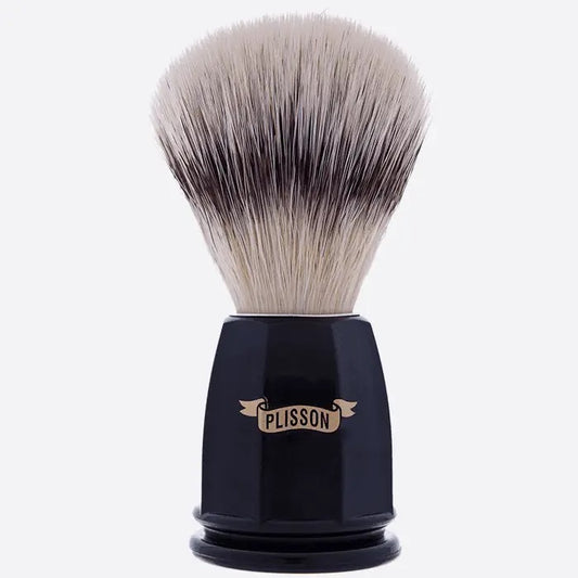 Plisson 1808 Black Faceted Black Faceted Fiber Shaving Brush high Mountain Fibre Shaving Brush – Size 12
