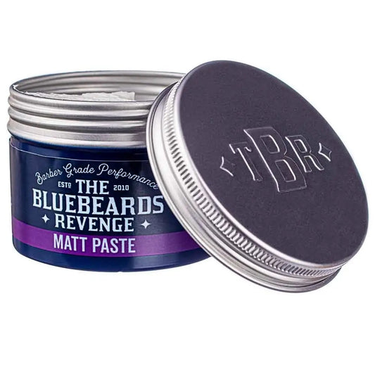 Bluebeards Revenge Matt Paste jar with purple label on a white background
