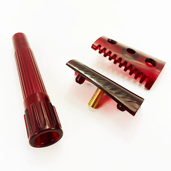 Phoenix Artisan Accoutrements Crimson Ghost Open Comb Double Slant Safety Razor