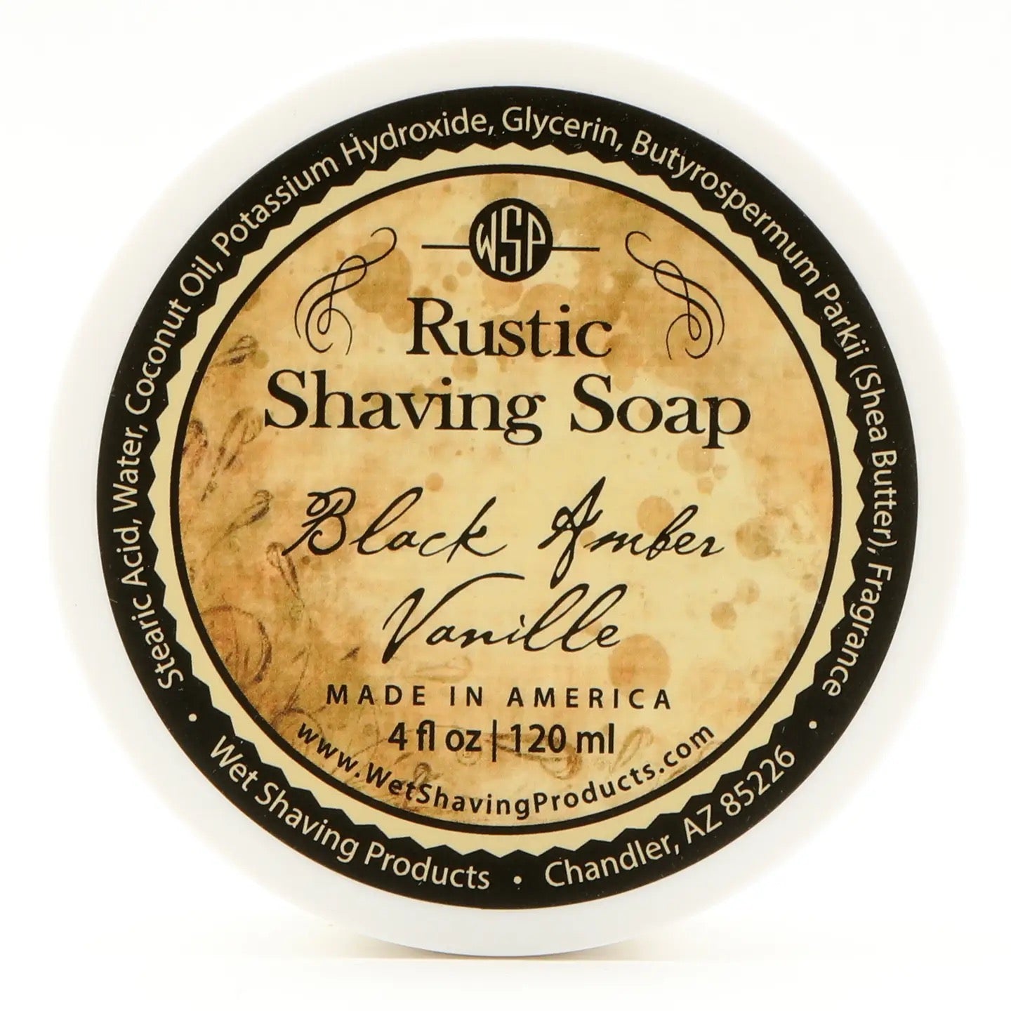 Wet Shaving Products Rustic Shaving Soap - Black Amber Vaniller  