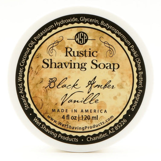 Wet Shaving Products Rustic Shaving Soap - Black Amber Vaniller  