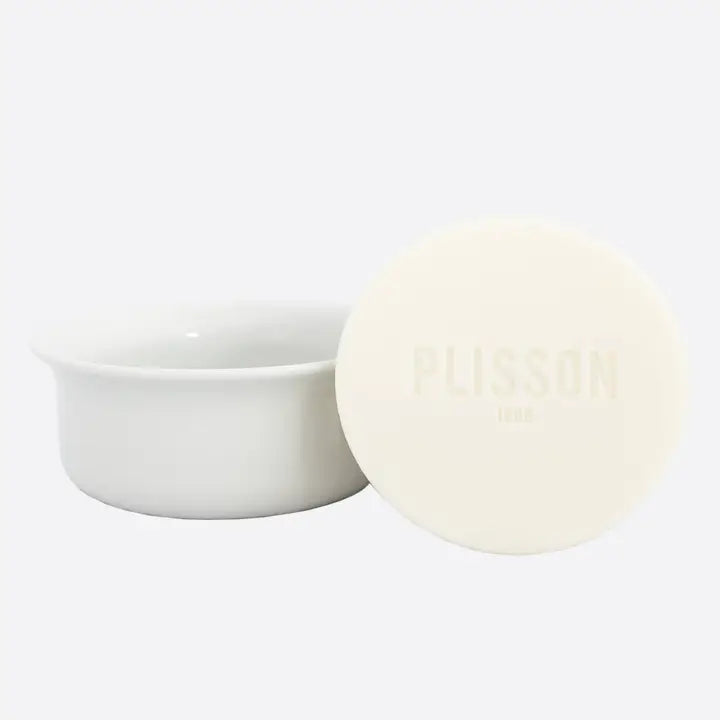 Plisson 1808 Porcelain Shaving Bowl with Soap and Lid