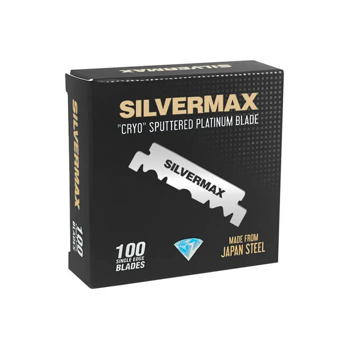 100 half razor blades Silvermax Cryo Sputtered – Shaving Time