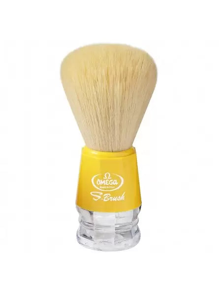 Omega Synthetic Fiber Yellow Handle Shaving Brush S10018A