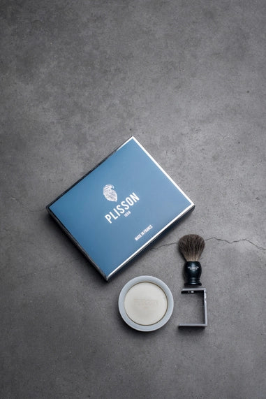 Plisson 1808 Genuine Essential Shaving Brush Initiation Set - Midnight Blue
