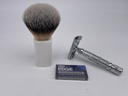 hill and drew bundle Butterfly razor and brush
