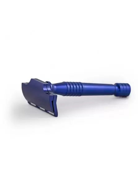 Light Blue Handheld Razor Electric Blue Hawk Single Edge Safety Razor V2 by RazoRock - Shaving Time
