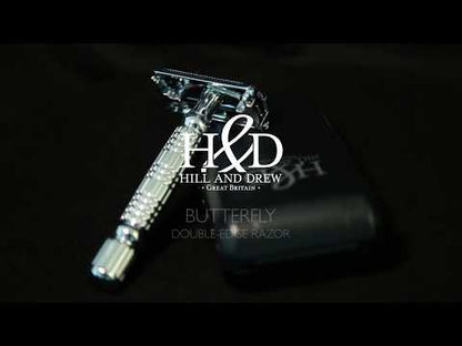 Hill & Drew HDRB40 Double Edge Butterfly Razor and Case