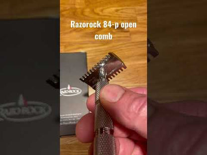 RazoRock Game Changer 84-P Open Comb Double Edge Super Knurl DE Safety Razor